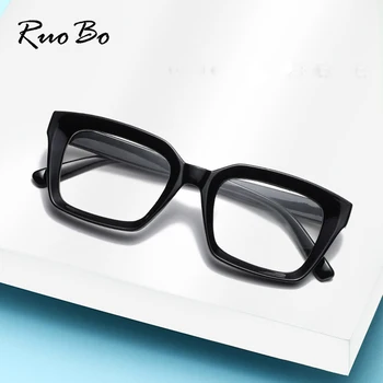 RUOBO Squre Оправа Очки Для Чтения Для Женщин Мужчин, Защита От Усталости, Дальнозоркость, Диоптрийная Дальнозоркость +100+150+200+250+300+350+400