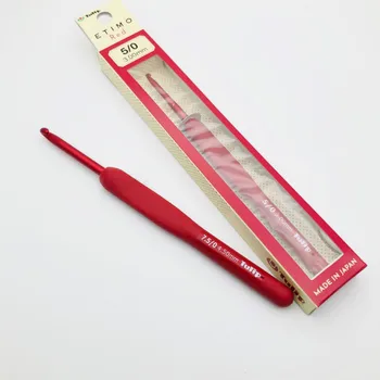 1ШТ Японский Тюльпан ETIMO Красный Крючок для вязания крючком из алюминиевой смолы, спицы Оригинальные Аутентичные, импортированные из Японии, бренд 1,8-6,5 мм