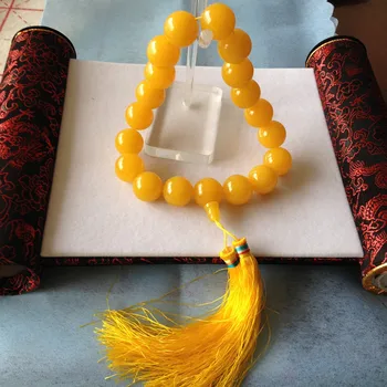 18 мм Качественный золотой агатовый браслет с молитвенными бусинками, медитация, 18 бусин, душевный покой