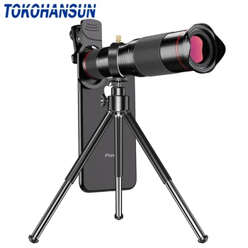 TOKOHANSUN 48X Монокуляр для мобильного Телефона, Объектив Телескопа, астрономический зум-объектив, выдвижной штатив для Смартфонов iPhone 7 8 Plus 11