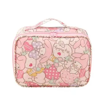 Kawaii Sanrio New Pattern My Melod Портативная сумка для стирки Большой емкости, Розовая нейлоновая многофункциональная дорожная сумка для хранения