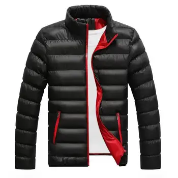 Мужская зимняя теплая утепленная пуховая куртка Со стоячим воротником, верхняя одежда на Молнии, Пальто hommes veste