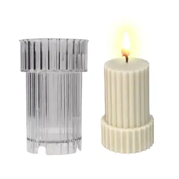 3D Коническая Пластиковая форма для свечей, легкая для Демонтажа, Двухслойная Цилиндрическая форма для изготовления свечей на столбе, форма из смолы для комнат и домашнего декора