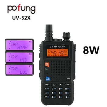 Портативные рации Pofung UV52X мощностью 8 Вт, двухдиапазонные УКВ/сверхвысокочастотные двухсторонние радиостанции, перезаряжаемые с бесплатным наушником, USB-кабель для программирования