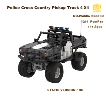 Moc-25336, полицейский внедорожный пикап, модель 4 X4 с рисунками в формате PDF, строительные блоки, кирпичи, детские игрушки 