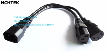 NCHTEK Single IEC 320 C14 Male to Dual C13 Female Короткий Разветвитель Питания Y-Типа Кабель-адаптер Шнур около 25 см/Бесплатная доставка/6 шт.
