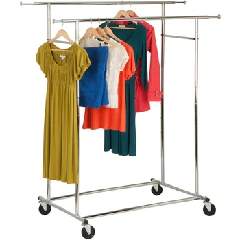 Вешалки для хранения одежды в шкафу Двойная складная коммерческая вешалка для одежды