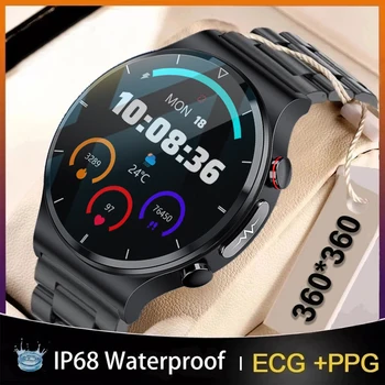 2022 PPG + ECG Смарт-Часы Мужские С Полным Сенсорным Управлением Спортивные Для Измерения Артериального Давления, Сердечного ритма, Температуры, Мужские Умные Часы Для Android IOS