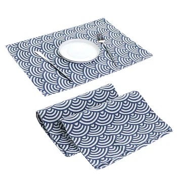Столовое полотенце 30x45 см Из полиэстеровой хлопчатобумажной ткани Многоразового использования В японском стиле Для украшения Кухни Свадебных званых ужинов