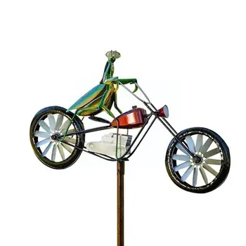 Винтажный Велосипедный спиннер, металлический кол, Лягушка, Кролик, езда на мотоцикле, Ветряная мельница, украшение для двора и сада Z9Z2