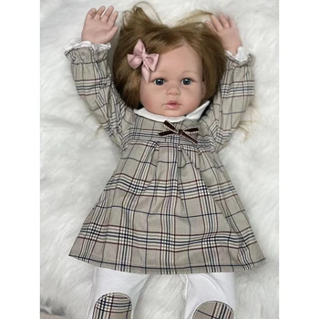 63 см Реалистичная кукла-Реборн девочка, мягкая на ощупь, ручная роспись с 3D видимыми венами, подарок на День рождения, игрушка для детей