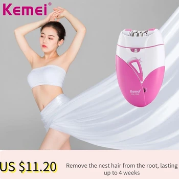 Kemei Перезаряжаемый Женский Эпилятор Для Депиляции Бикини Ног Тела USB-зарядное устройство Женская Бритва Для Удаления волос Электрический Станок для бритья F30