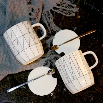 Креативная геометрия, керамическая чашка, фруктовый сок, кофейная чашка для домашнего офиса, высокотемпературная чашка для чая с молоком, подарок на День Святого Валентина