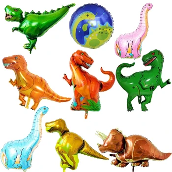 Гигантский зеленый Динозавр Воздушный шар из фольги С Днем Рождения Бумажный Баннер для украшения Мира динозавров Юрского периода, товары для вечеринок в джунглях, игрушки для мальчиков