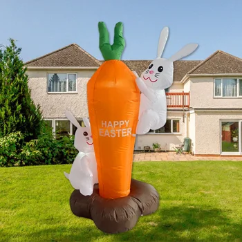 Уличная Мультяшная надувная модель 1,8 м Пасхальный надувной кролик Светодиодная лампа Праздничный макет Пасхи