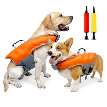 Спасательный жилет для собак, надувной спасательный жилет для домашних животных, купальник для собак, Регулируемый плавающий спасательный круг для маленьких, средних, больших собак