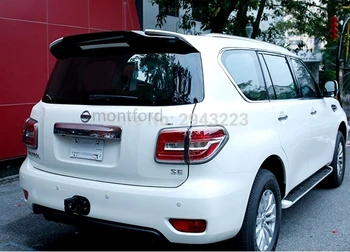 Для Nissan PATROL Y62 2011-2019 ABS пластик белого черного цвета, задний спойлер, хвост, крыло багажника, спойлер багажника, автоаксессуары