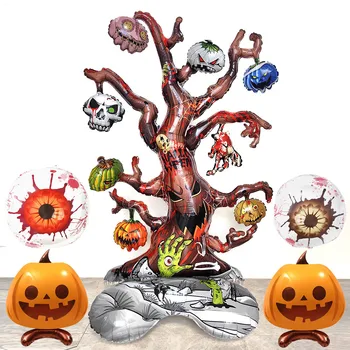 Хэллоуин, Призрачное дерево, Воздушный шар из фольги, Стоящее Призрачное дерево, Тыквенные глазные яблоки, Воздушный шар, Украшения для вечеринки, Детские надувные игрушки