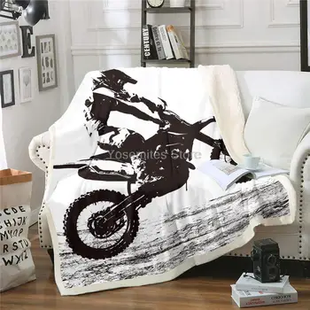 Erosebridal Подростковое одеяло для езды на байке, Шерпа, одеяло для мотокросса для детей, мальчиков и девочек, спортивное плюшевое одеяло для мотоцикла