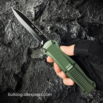 Нож BM Infidel 3300BK 3300 Bench OTF Tactical Tech Knife Производства D2 Лезвие С черным Покрытием Алюминиевая Ручка Карманные Ножи Green Top Ver