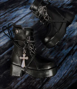 Обувь для кукол BJD подходит для 1-3 1-4 размеров, черные короткие сапоги на шнуровке, аксессуары для кукол