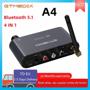 Аудиоприемник GTMEDIA Bluetooth 5.1 DAC Коаксиальный Цифроаналоговый преобразователь 3,5 мм AUX RCA Разъем для U-Диска Стерео Беспроводной Адаптер