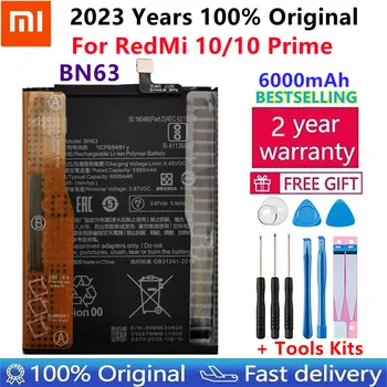 100% Оригинальный Новый высококачественный сменный аккумулятор BN63 6000 мАч для Xiaomi RedMi 10/10 PRIME Phone Аккумуляторные батареи