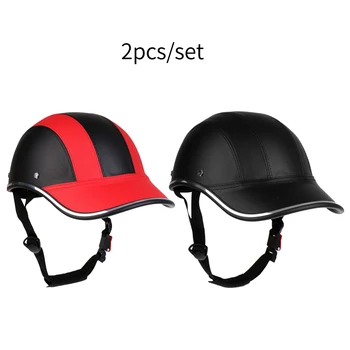2X Велосипедный шлем С Регулируемым Подбородочным ремнем, Дышащая бейсболка Унисекс из Композитного волокна, Защитная велосипедная шапка, все черное, красное