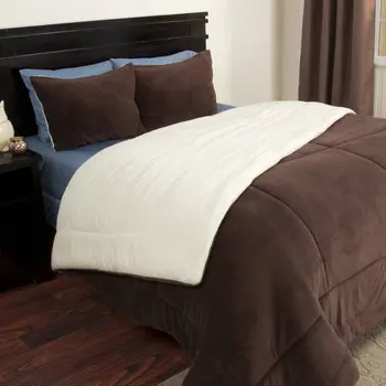 Комплект одеял из 3 предметов – уютное постельное белье из шерпы, шоколадного цвета