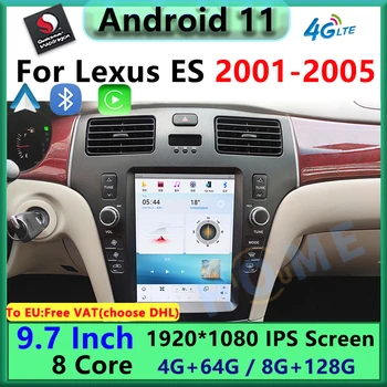 9,7 Дюймовый Вертикальный экран Qualcomm Android 11 Автомобильный Мультимедийный Плеер CarPlay Autoradio Для Lexus ES ES300 2001-2005 GPS Навигация