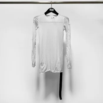 Женская рубашка с высокой улицей, уличная одежда Рика Уайта, тонкая футболка для женщин с круглым вырезом, женская одежда Owens 2022
