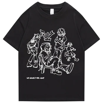 Camiseta japonesa Harajuku para hombre, ropa de calle divertida con estampado de dibujos animados de Anime, 2023 de algodón, Top
