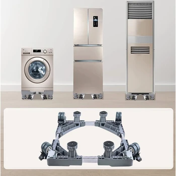 Многофункциональная подставка для стиральной машины, Регулируемая Подставка для холодильника, Подвижный роликовый кронштейн, Колесо, Кухонные принадлежности для ванной комнаты