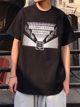 Классическая 3D футболка с круглым вырезом и коротким рукавом с принтом CAVEMPT C.E для мужчин и женщин японского модного бренда