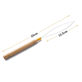 Высококачественная игла для вязания крючком, Микроколечки, инструмент, нитевдеватель, вытягивающая игла для наращивания человеческих волос и бисероплетения