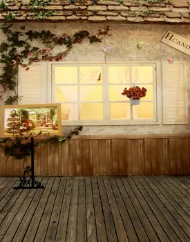 5x7ft Деревянный пол, окно, цветы, фоны для фотосъемки, реквизит для фотосессии, студийный фон