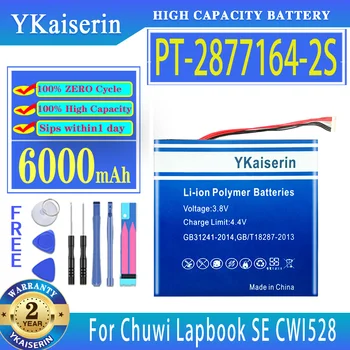 YKaiserin Аккумулятор PT-2877164-2S (CWI547 10 PIN) 6000 мАч для Chuwi Lapbook SE CWI528 CWI547 13,3 34160192P 10 PIN 7 линий Bateria