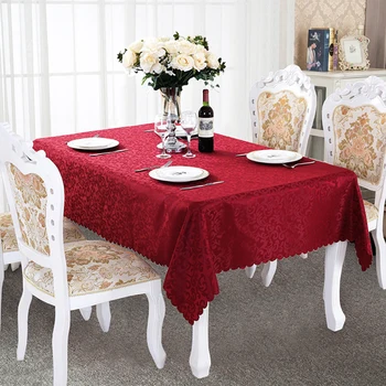 Прямоугольные скатерти из жаккардовой ткани, сшитые крючком, Элегантное современное покрытие для обеденного стола