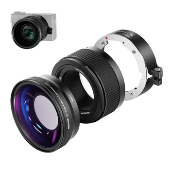 Широкоугольный объектив NEEWER, совместимый с камерой Canon G7X Mark III, широкоугольный объектив 2 В 1 18 мм HD и дополнительный объектив для макросъемки 10x