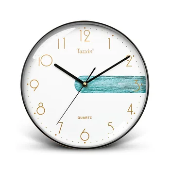 Бесшумные кварцевые настенные часы Бесплатная доставка Минималистичный интерьер круглые настенные часы цифровые стильные украшения Horloge Murale Home Decor