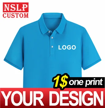 Мужская и женская повседневная деловая летняя рубашка поло NSLP с короткими рукавами Может быть выполнена по индивидуальному заказу с принтом и вышивкой