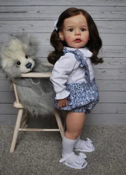 24-дюймовая Возрожденная Кукла для маленьких Девочек Популярная Сэнди, уже Раскрашенная, Реалистичная Мягкая На Ощупь 3D Кожа со множеством Деталей, Кукла ручной работы