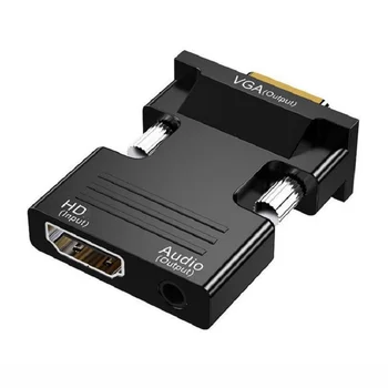 Конвертер HDMI-совместимый с VGA-разъемом с аудиоадаптером для ПК, ноутбука, ТВ-монитора, проектора 1080P HD, женский адаптер для подключения к VGA-разъему