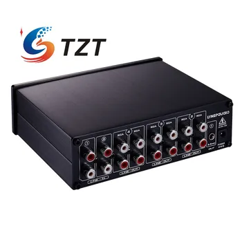 8-канальный предусилитель TZT Усилитель-распределитель звука с двумя входными и восемью выходными портами RCA 3,5 мм B981