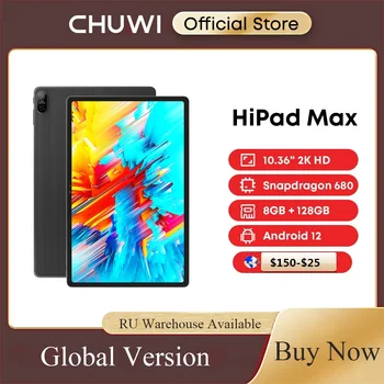 CHUWI HiPad Max 10,36-дюймовый полноэкранный дисплей Snapdragon 680 с восьмиядерным процессором 8 ГБ DDR4 128 ГБ ROM 4G LTE GPS Android 12 Планшетный ПК