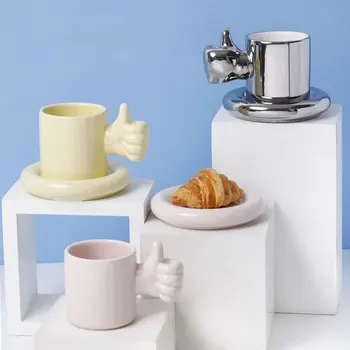 Креативные и персонализированные ручки для рук и ног, керамические кофейные чашки и тарелки, веселый и креативный подарочный набор для чашек и тарелок