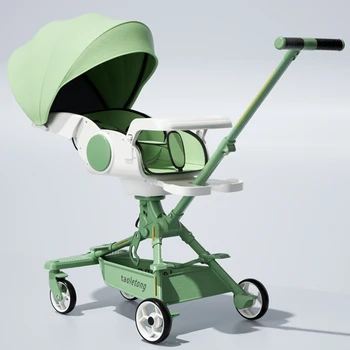 Легкая тележка, двусторонняя коляска для детей 1-3 лет, многофункциональная детская коляска, складная и удобная в переноске