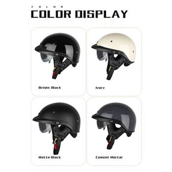 Бейсбольный шлем Мотоциклетный Винтажный Ретро-Шлем Летний Открытый Скутер Cruiser-Chopper Gangster для мужчин, женщин, детей