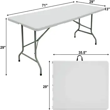 Великолепный белый портативный пластиковый складной столик – для многоцелевого использования дома или в офисе.