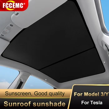 Для Tesla Модель Y 2022 Сплит обновление Пряжки Солнцезащитные Козырьки Стеклянная Крыша Солнцезащитный козырек Передний задний люк на лобовом стекле Skylight Модель Y 2021